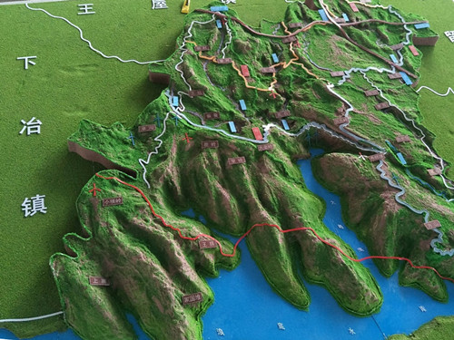 河南王屋山城镇地形图模型