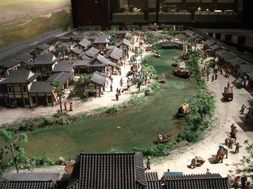古代城镇生活场景复原模型