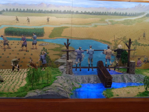 河南地区古代水利灌溉场景复原模型