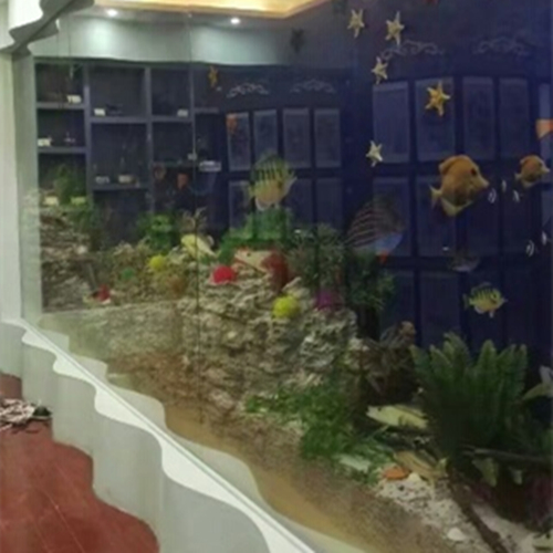 海洋馆中的珊瑚假山模型
