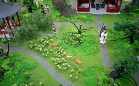 园林景观场景复原模型