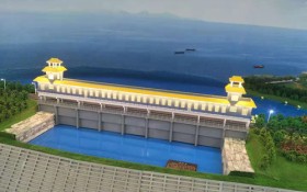 东平湖涵闸沙盘模型