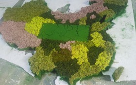 中国地图绿植墙模型
